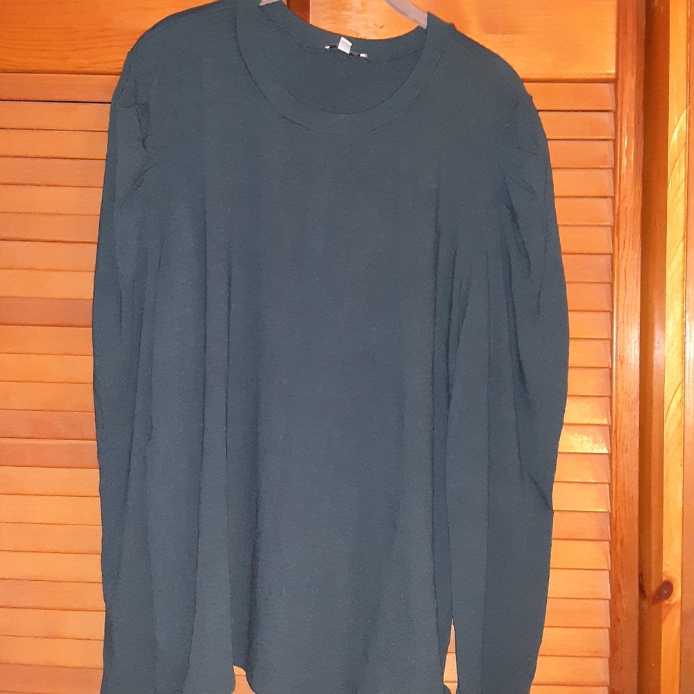 White Birch Long Sleeve Emerald Green Elegant Look and Feel 3xl